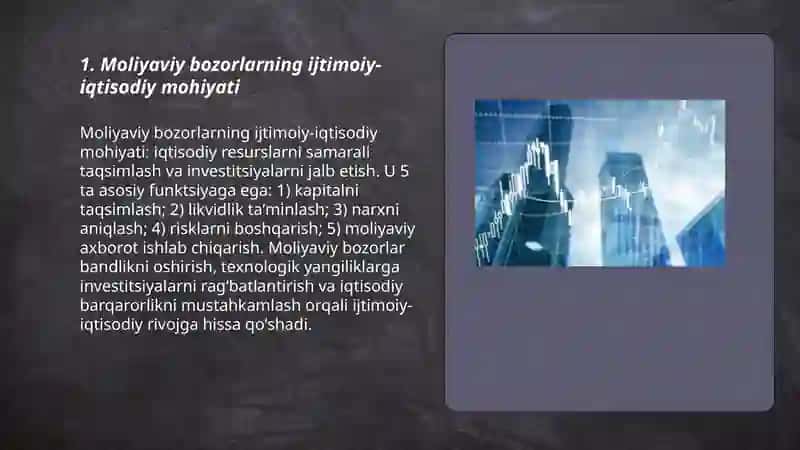 Moliyaviy bozorlar: ijtimoiy-iqtisodiy mohiyati va tarkibi 3