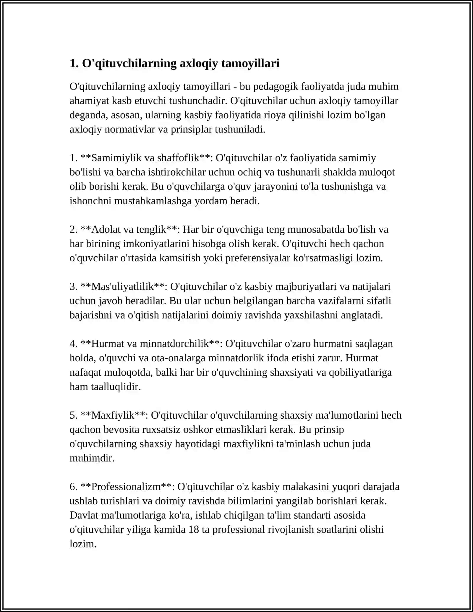 TA'LIMSOHASIDA PEDAGOG VA PSIXOLOGLARNING BURCH VA MAJBURIYATLARI.ISHINING AXLOQIY TAMOYILLARI 3