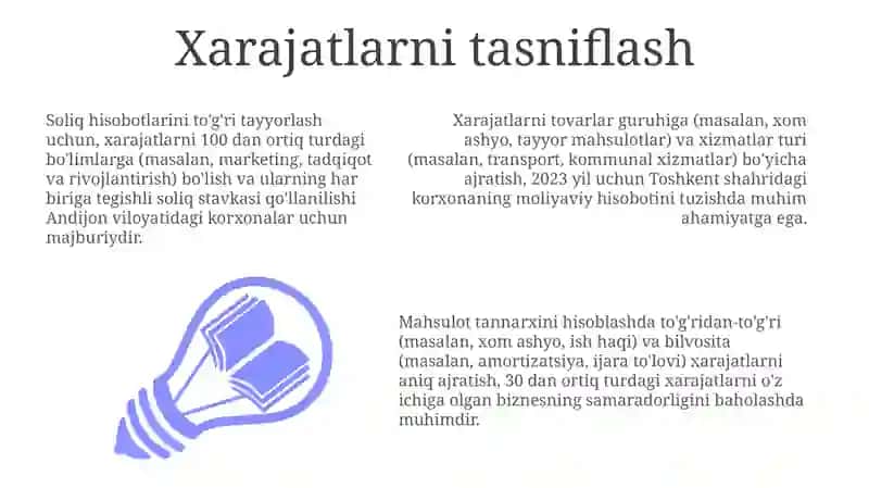 Xarajatlar haqida tushunchav va ularni hisobga olishning vazifalari 3