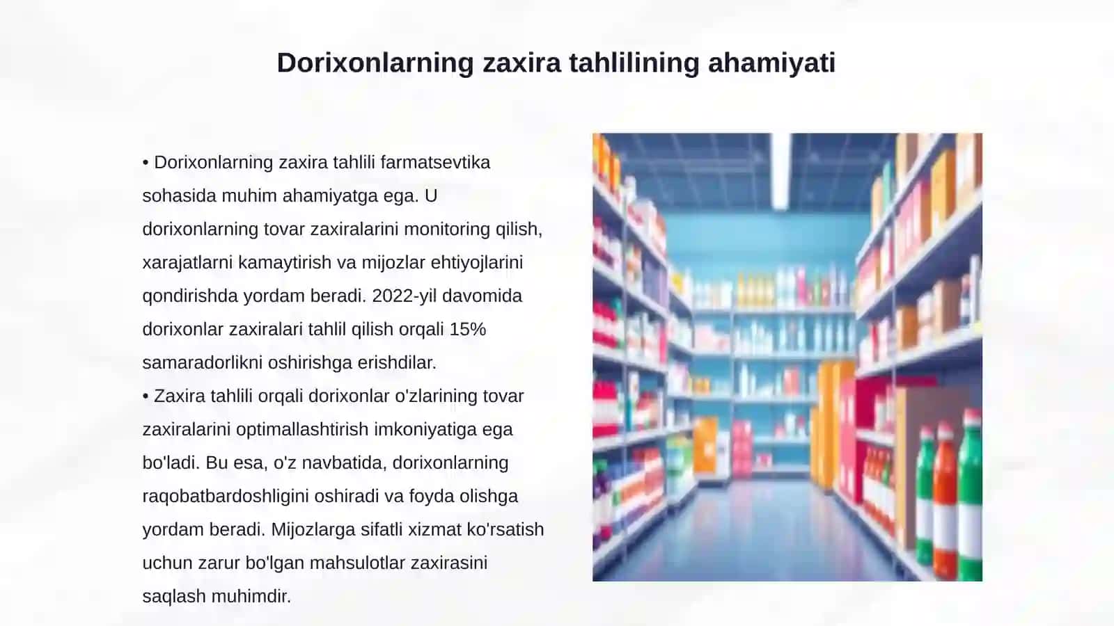 Dorixonlarning tovar zaxiralari tahlili 3
