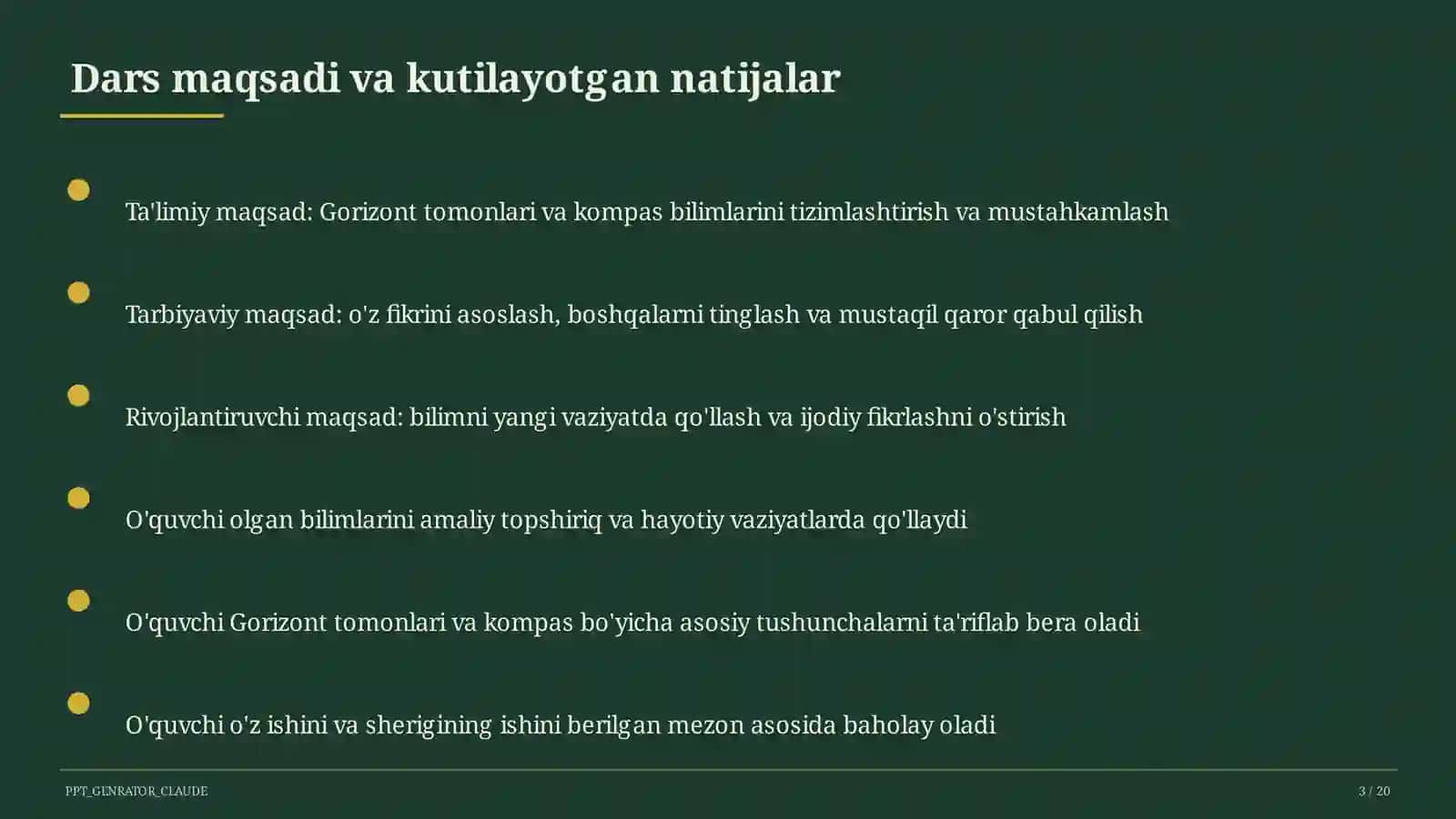 Gorizont tomonlari va kompas (3-sinf) 3
