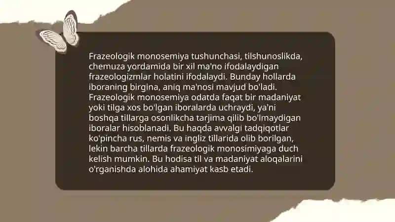 Frazeologik monosemiya va polisemiya 3