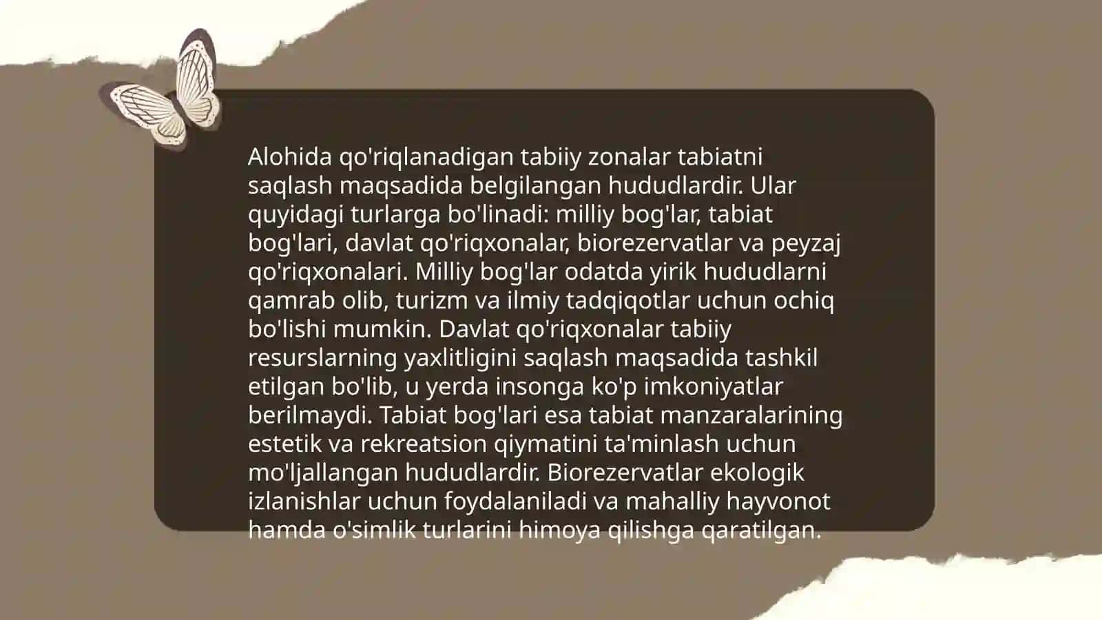 Alohida qo'riqlanadigan tabiiy zonalar va ularning ekologik va iqtisodiy muammolari 3