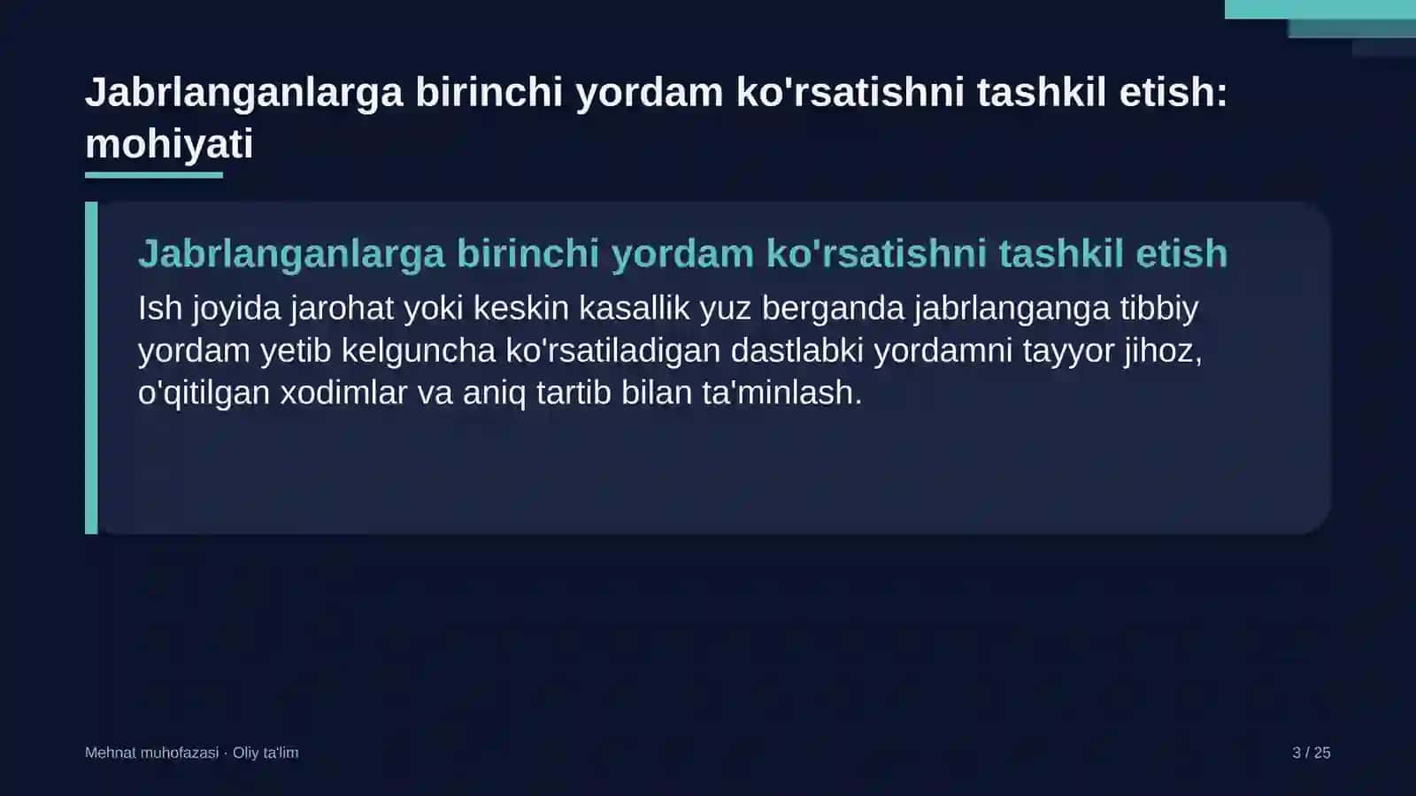 Agrokimyo xizmatida jabrlanganlarga birinchi yordam ko'rsatishni tashkil etish 3