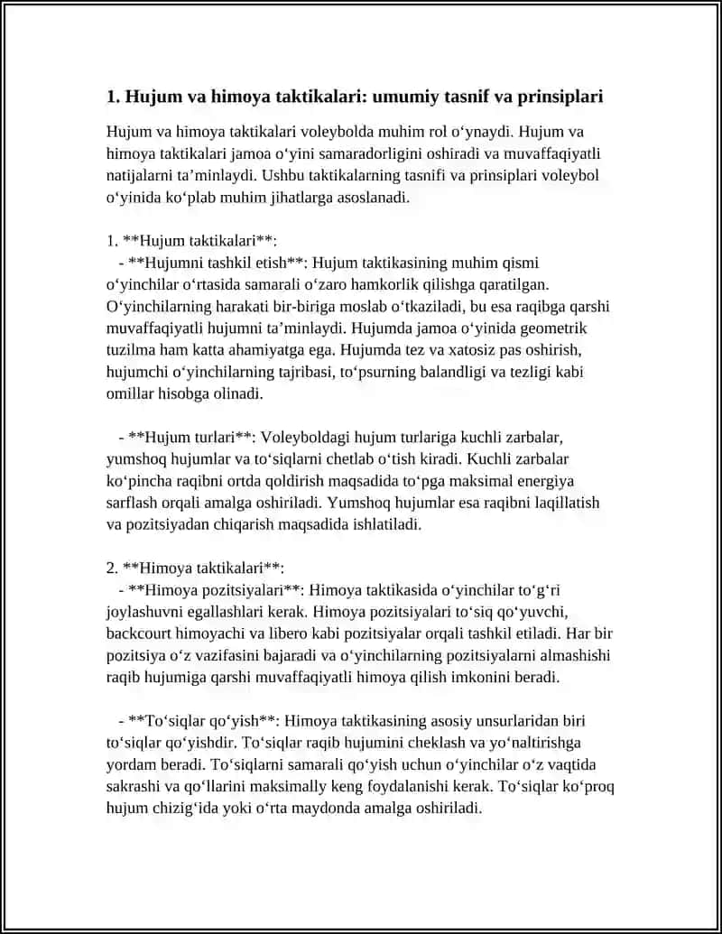 VOLEYBOL HUJUMI VA HIMOYA TAKTIKALARINING TASNIFI 3