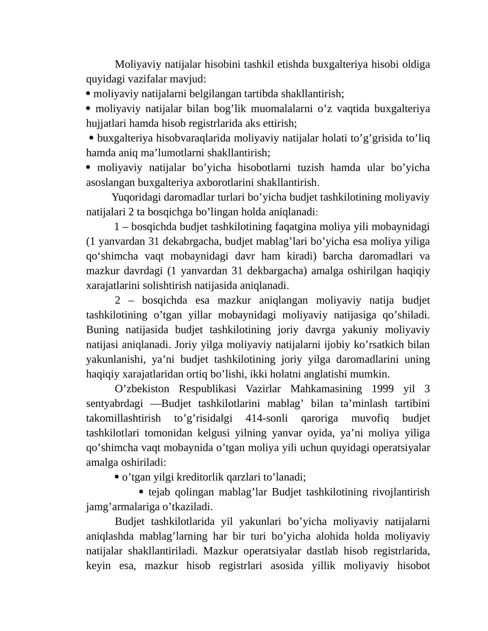 Davlat sektorida buxgalteriya hisobi fanidan MUSTAQIL ISH 3