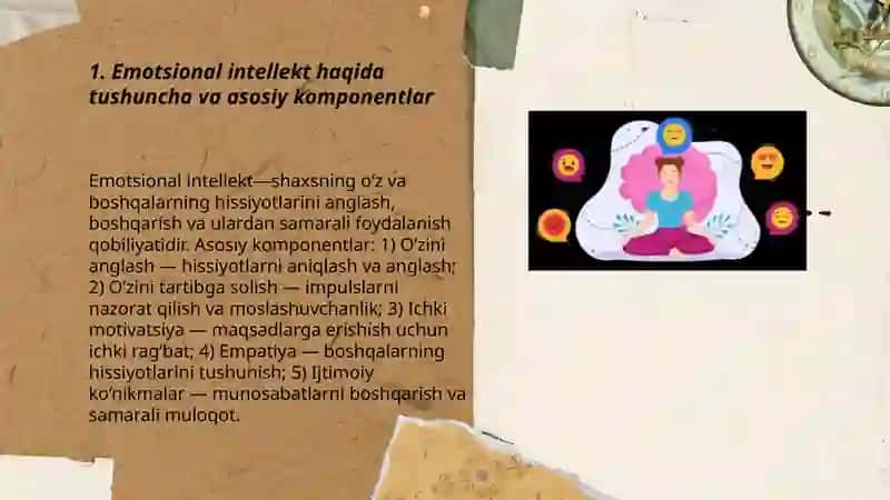 Emotsional intellekt haqida tushuncha va asosiy komponentlar 3