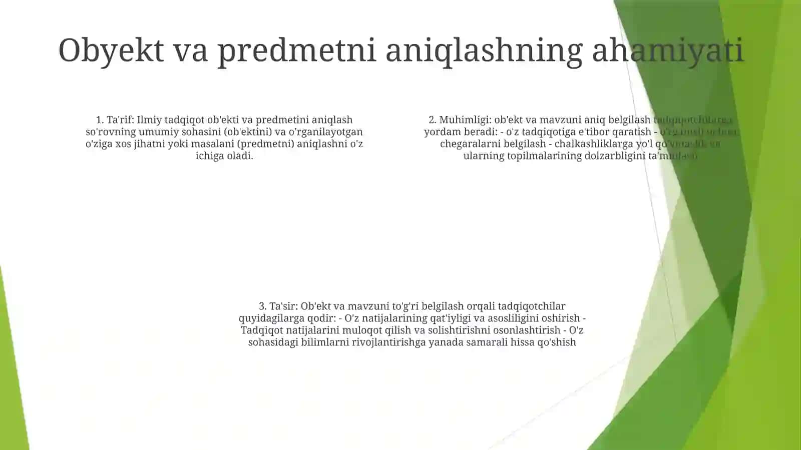 Ilmiy Tadqiqotning Ob'Yekti Va Predmetini Belgilash 3