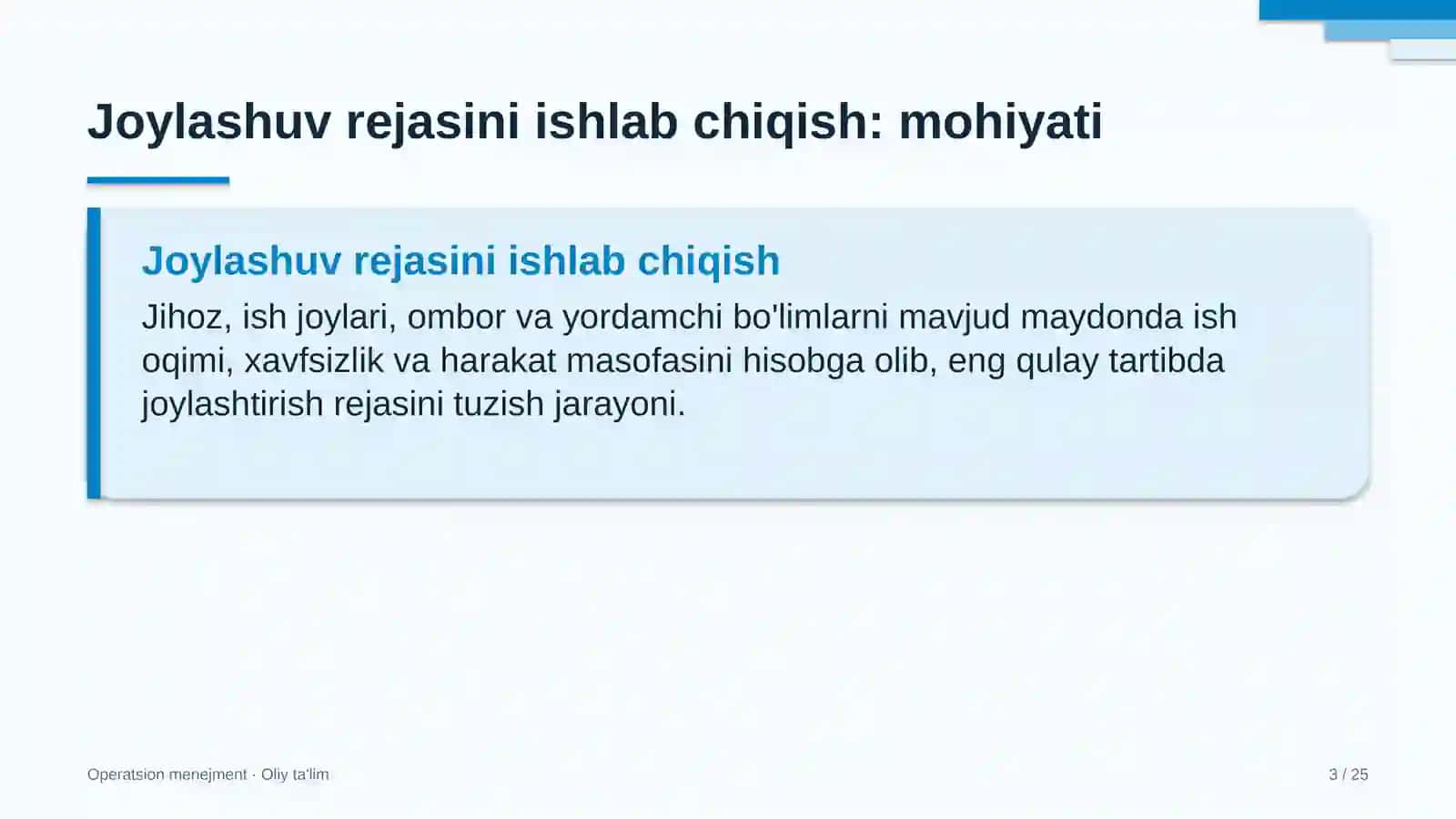 Zargarlik ustaxonalarida joylashuv rejasini ishlab chiqish 3