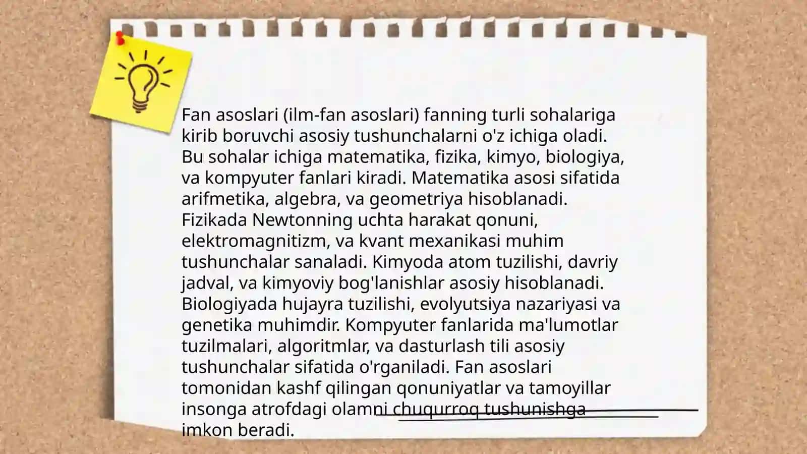 Fan asoslari (ilm-fan asoslari) 3