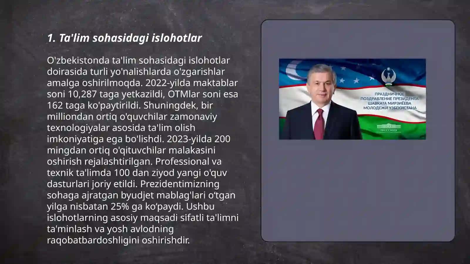 O'zbekiston Prezidenti olib borayotgan islohatlar 3