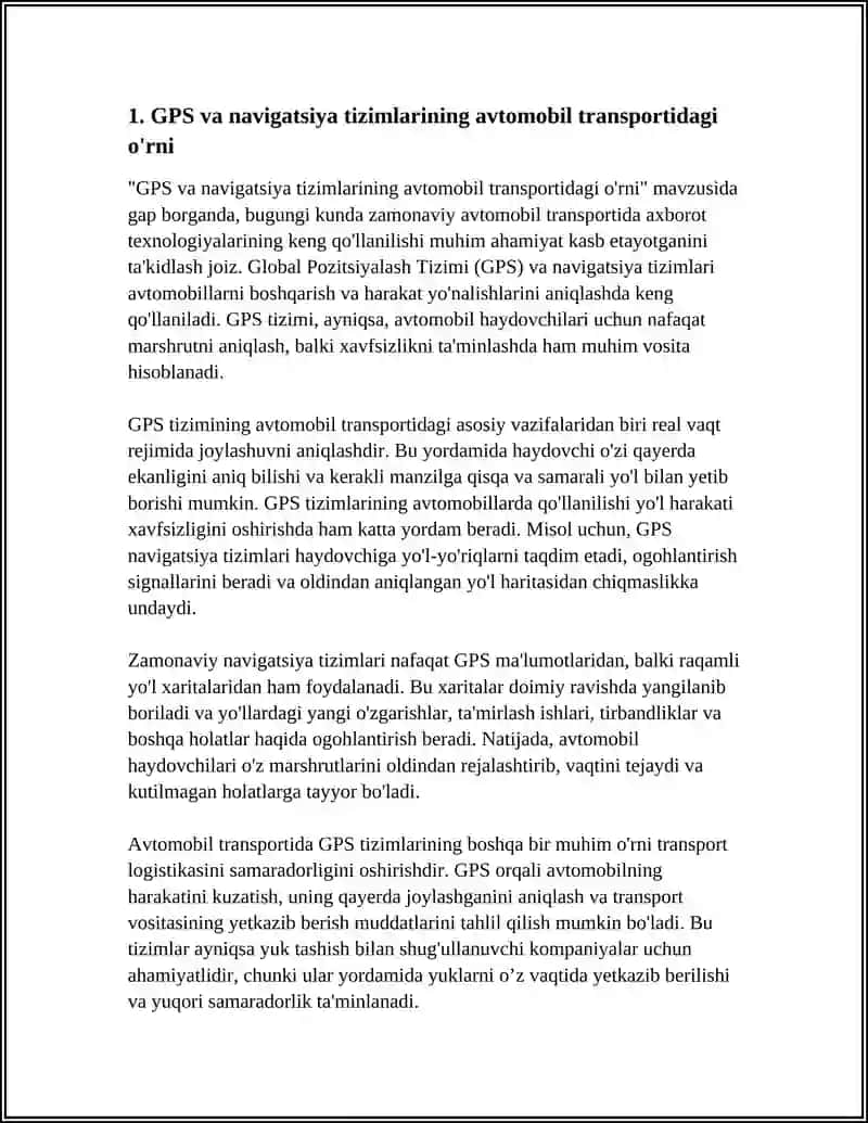 AVTOMOBIL TRANSPORTIDA ZAMONAVIY AXBOROT TEXNOLOGIYALARI O'RNI 3