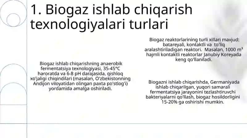Biomassadan biogaz olish biotexnologiyasi 3