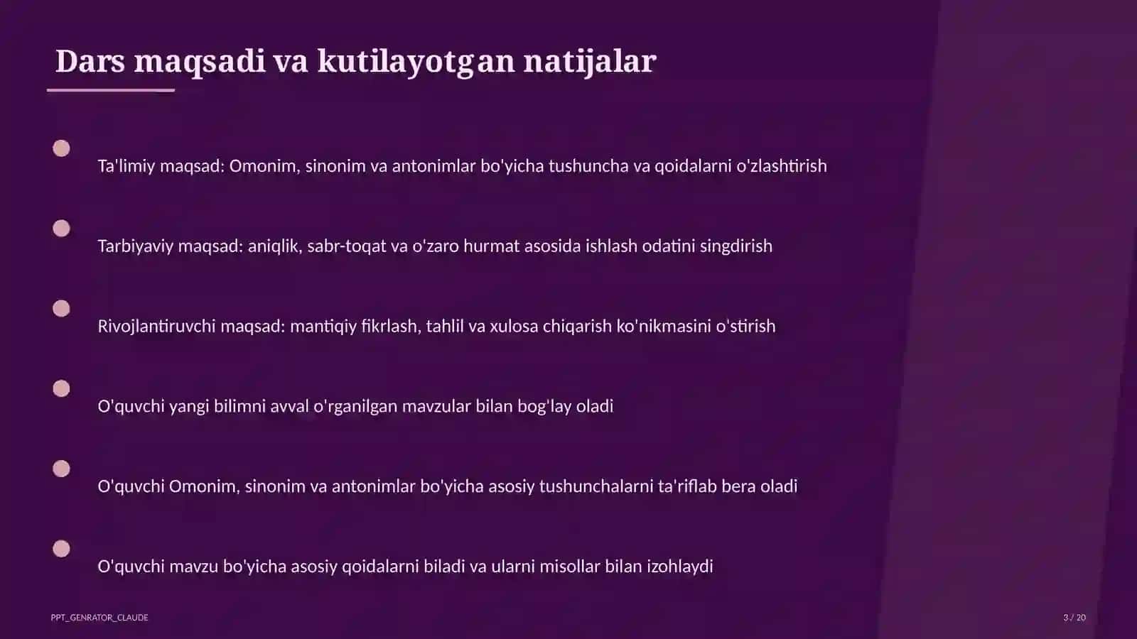 Omonim, sinonim va antonimlar (5-sinf) 3