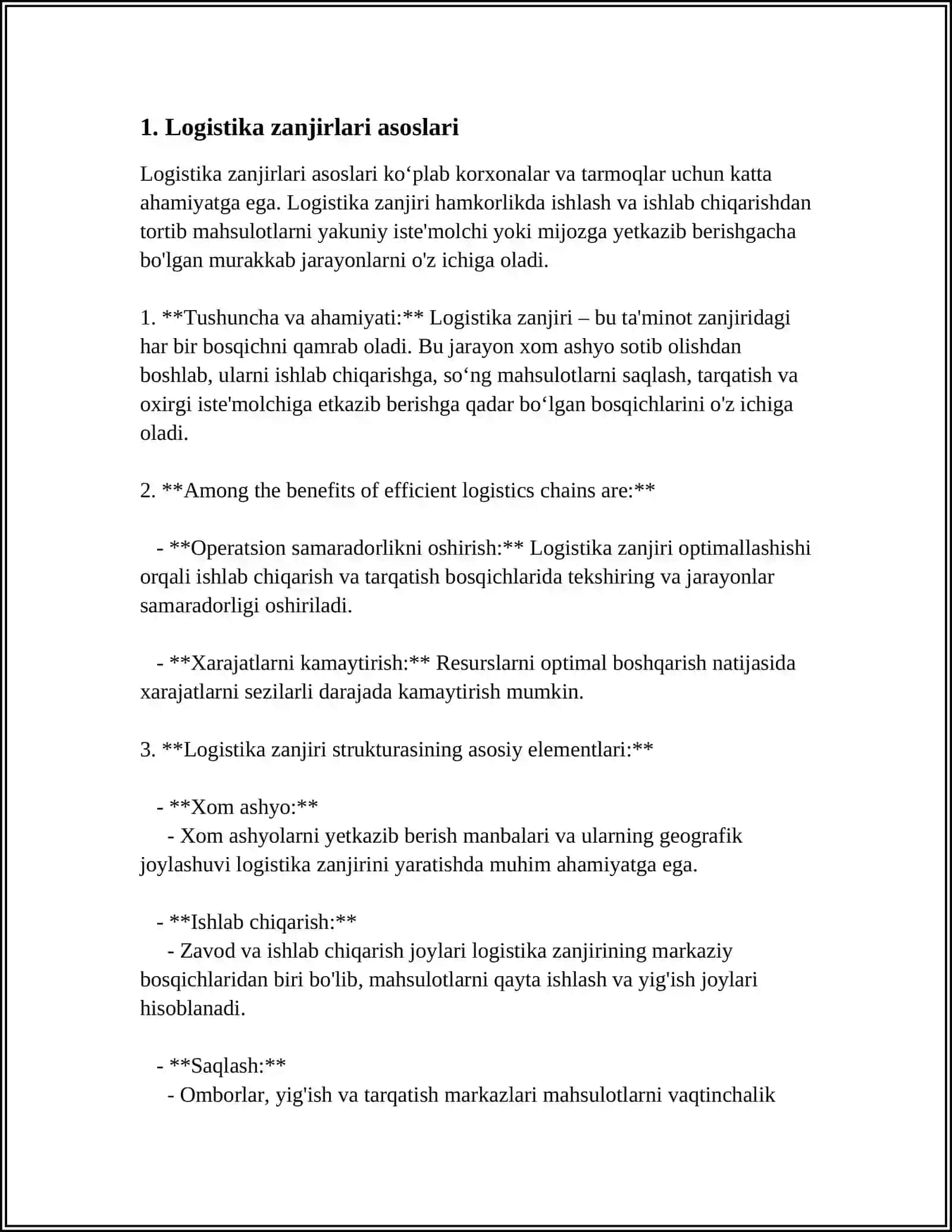 LOGISTIK ZANJIRLAR VA OPERATSIYALAR 3