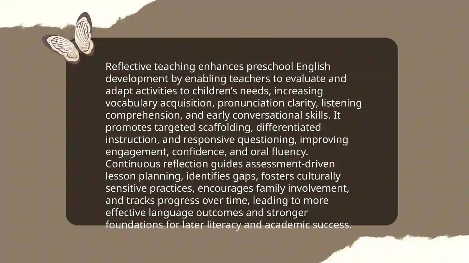 The importance of Reflective teaching English for pre-school children 3