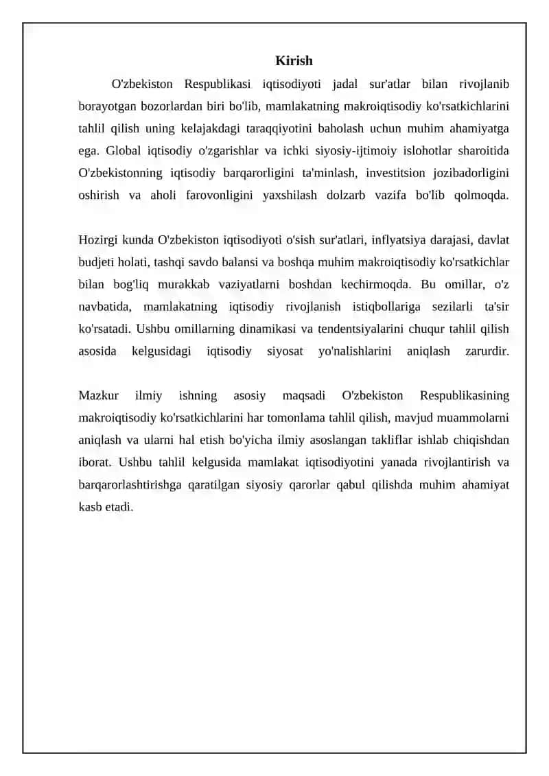 O'zbekiston respublikasining makroiqtisodiy ko'rsatkichlar tahlili 3