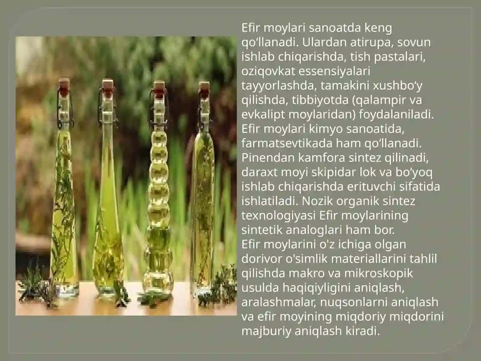 Efirmoylarini olish usullari 3