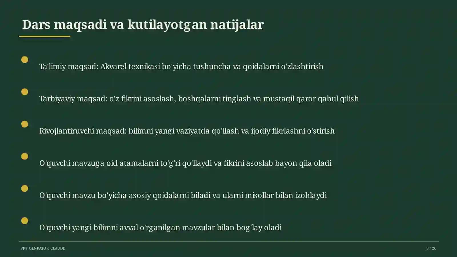 Akvarel texnikasi (5-sinf) 3
