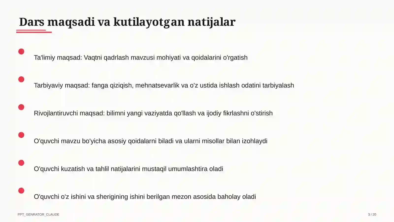 Vaqtni qadrlash (4-sinf) 3