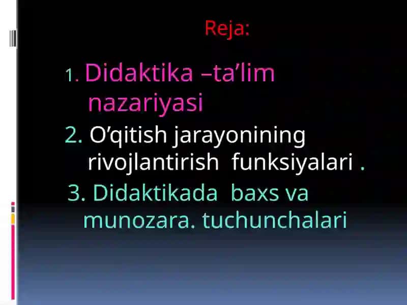 DIDAKTIKANING BAXS MAVZUSI 3