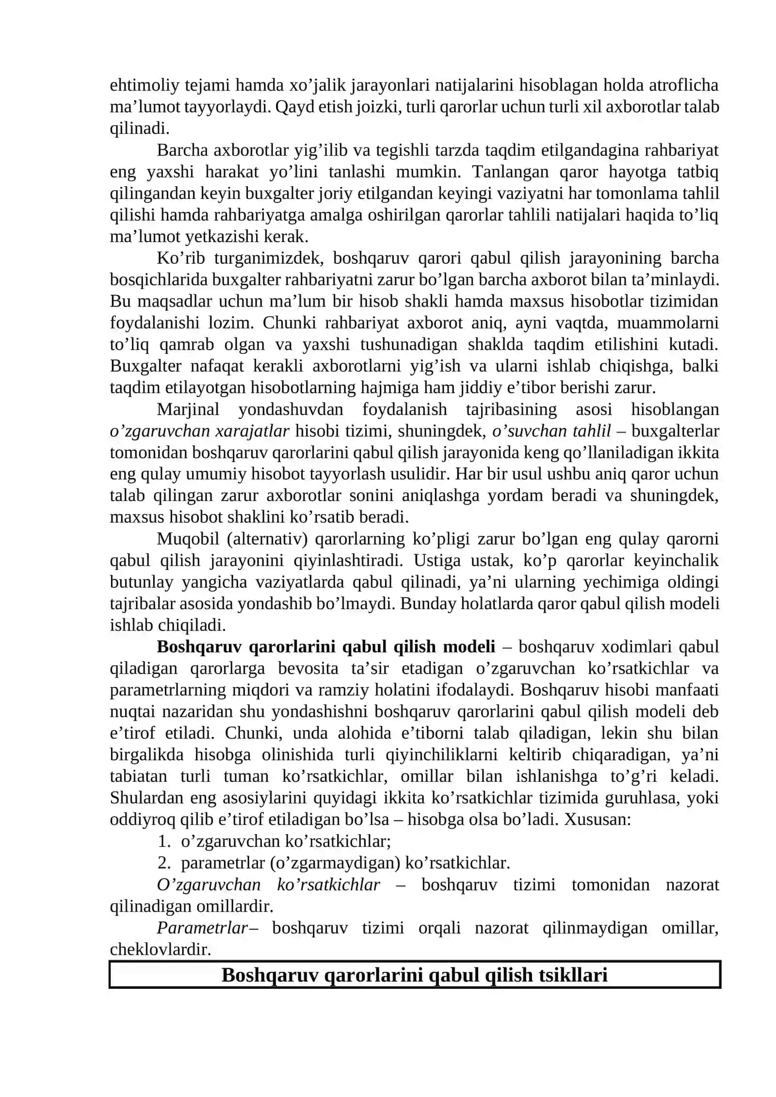 Boshqaruv qarorlarini qabul qilish 3