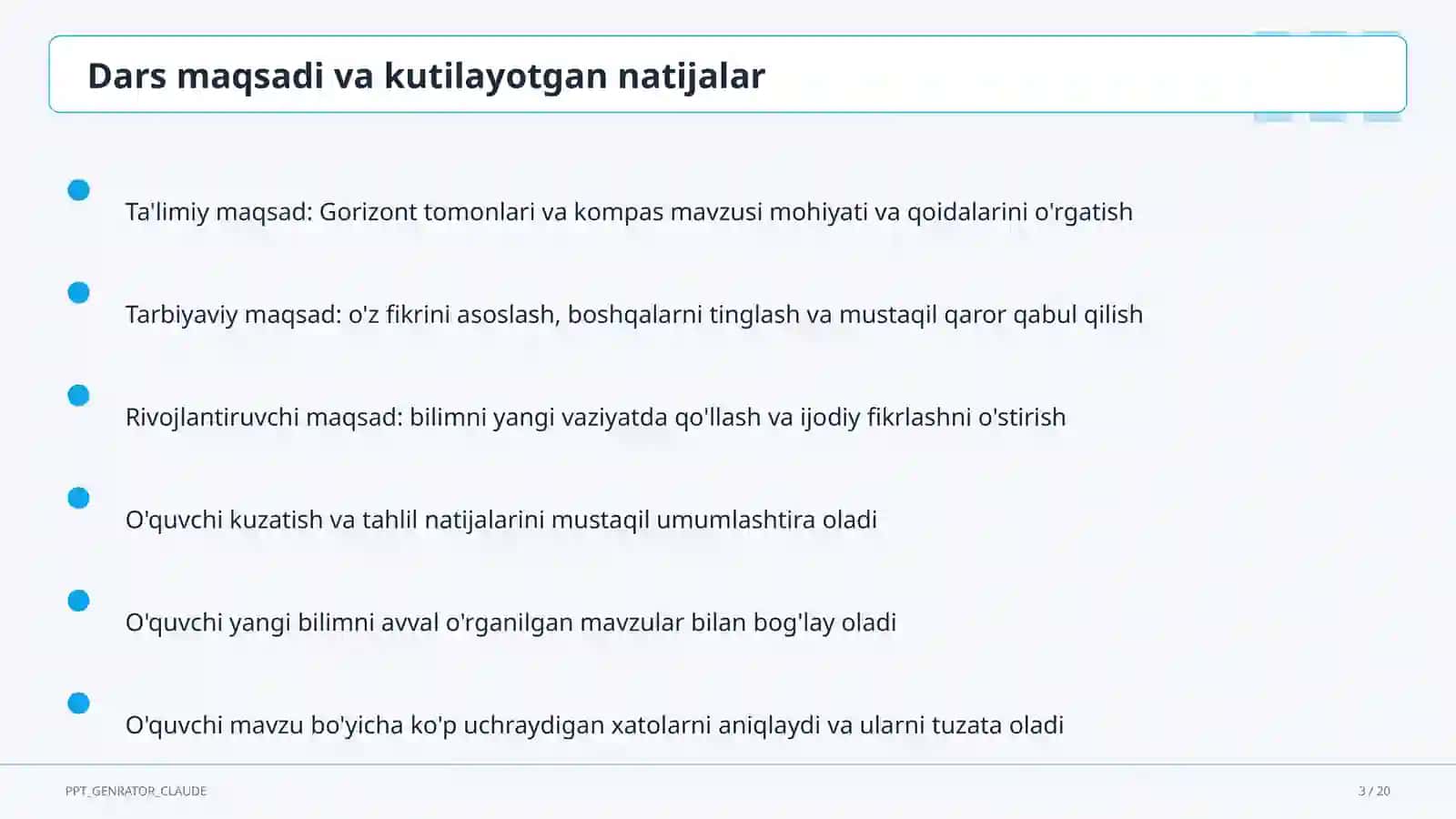Gorizont tomonlari va kompas (3-sinf) 3