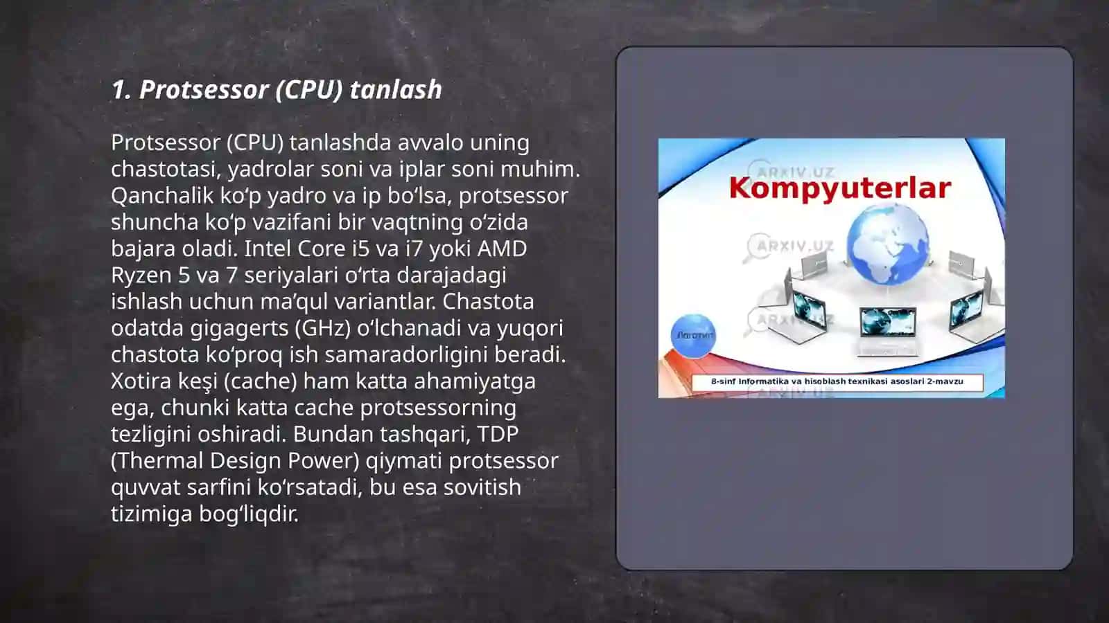 Protsessor (CPU) tanlash 3