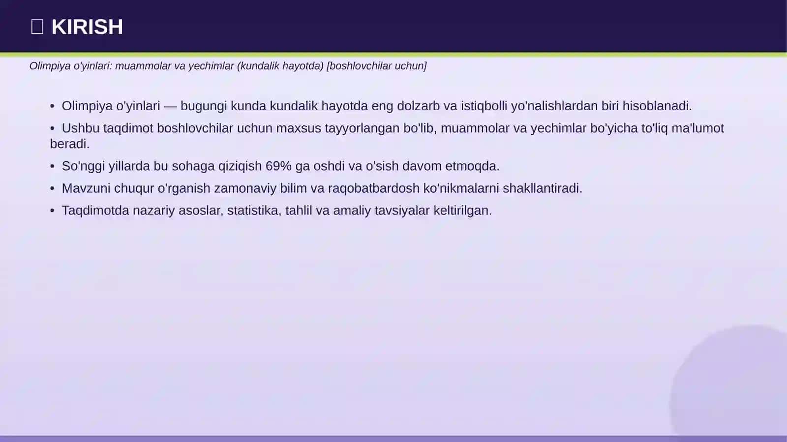 Olimpiya o'yinlari: Muammolar va yechimlar 3