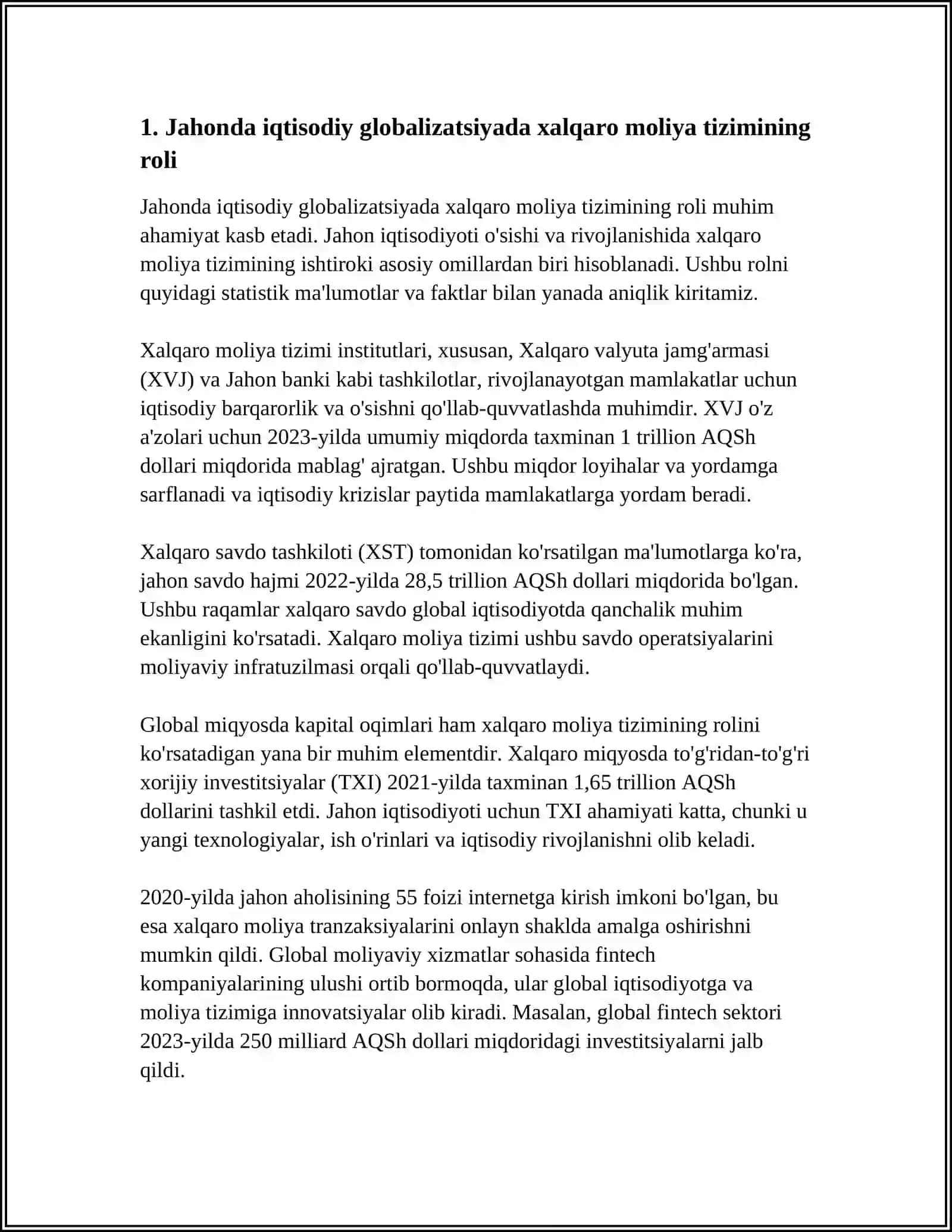 JAHONDA IQTISODIYOTDA GLOBALASHUVIDА MOLIYANING MOHIYATI 3