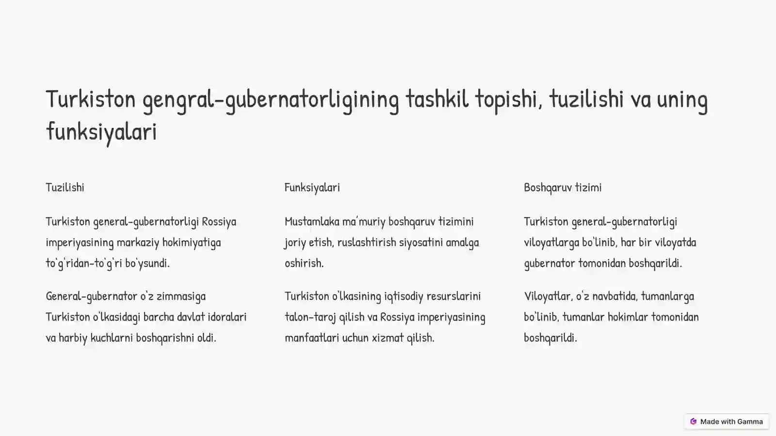 Rossiya imperiyasining Turkistondagi mustamlaka siyosati va xalq ozodlik harakatlari 3