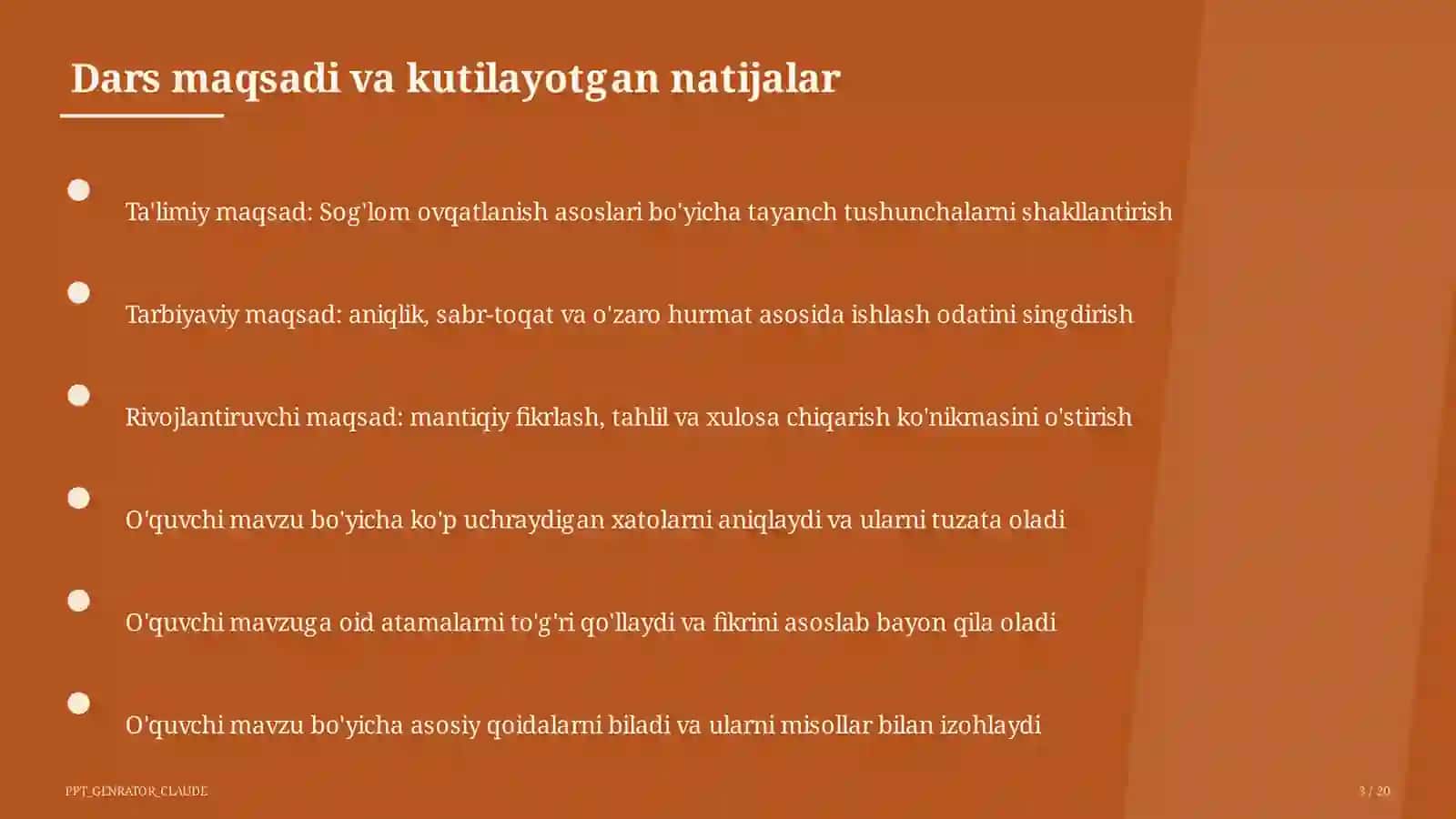 Sog'lom ovqatlanish asoslari (3-sinf) 3