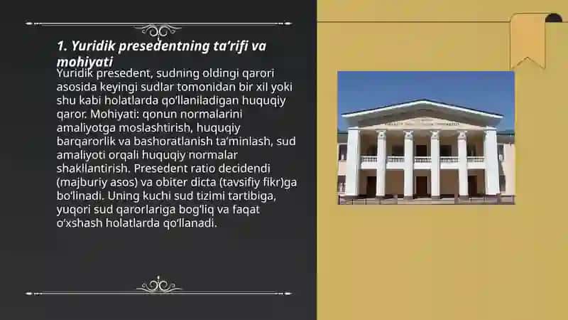 Yuridik presedentning mohiyati 3