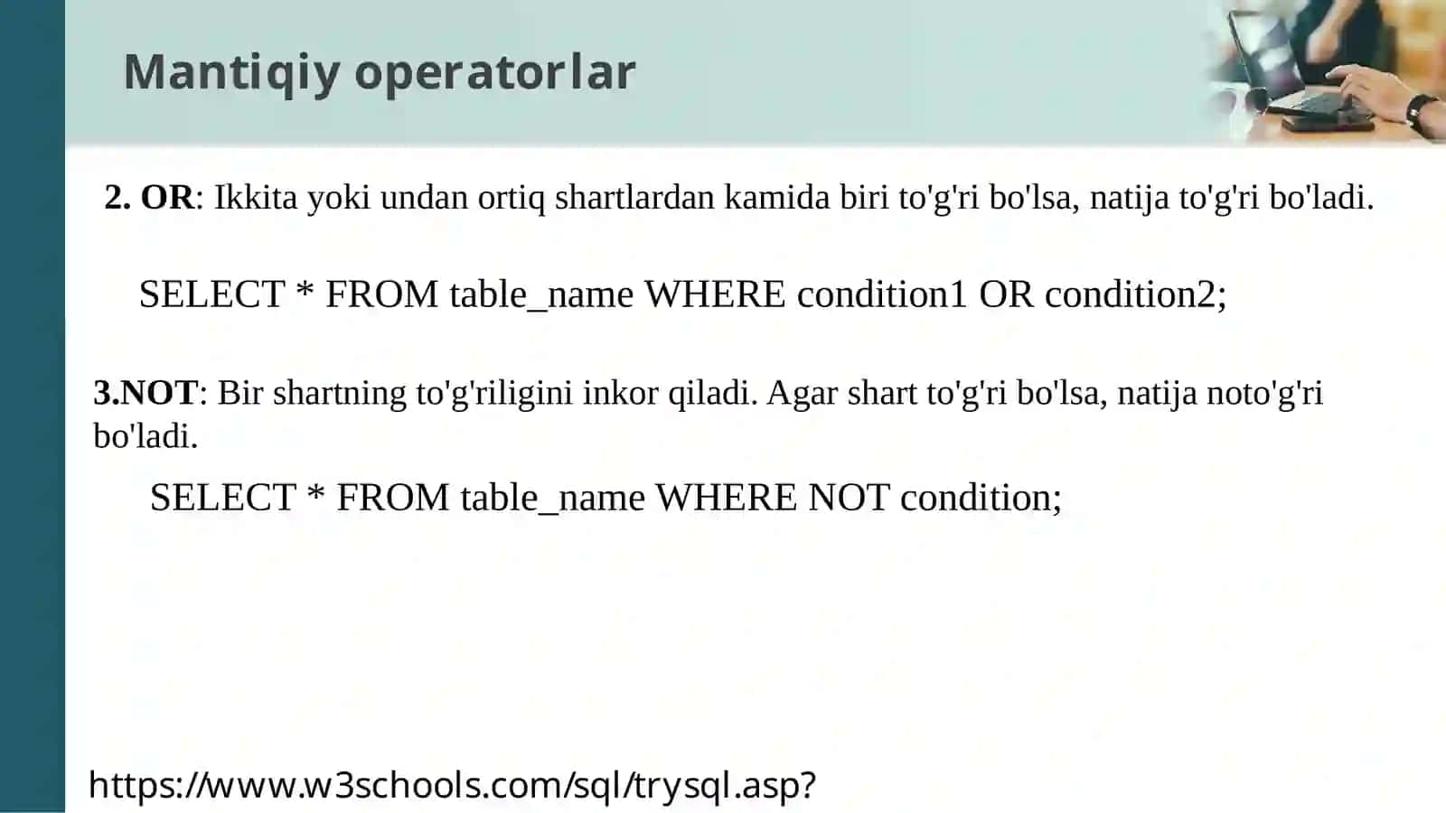 Mantiqiyoperatorlar 3