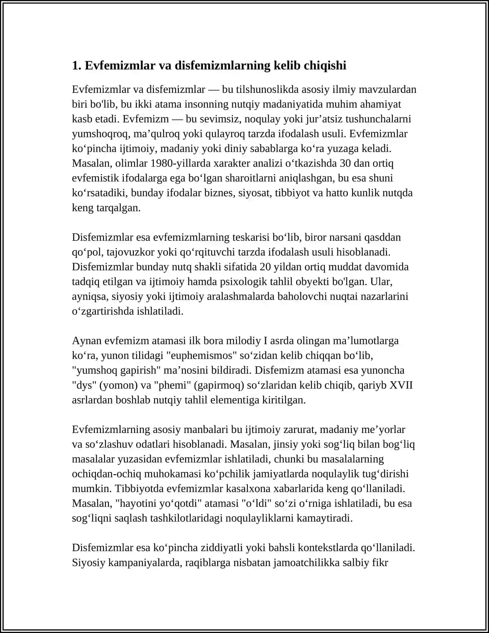 Oʻzbek tilida Evfemizm va Disfemizm 3