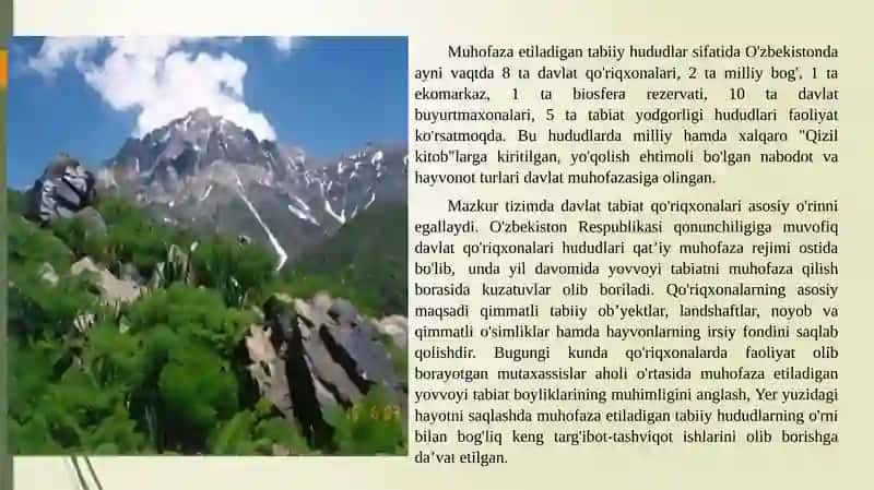 Mamlakatimiz milliy bog'lari va qo'riqxonalar 3