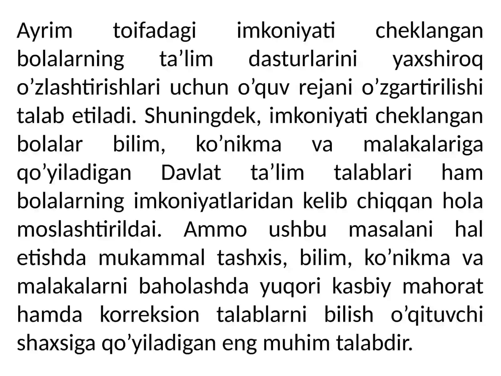INKLYUZIVSINFLARDA O‘QUV-TARBIYA JARAYONINING SAMARADORLIGINI OSHIRISH UCHUN ZARURIY TAVSIYALAR 3