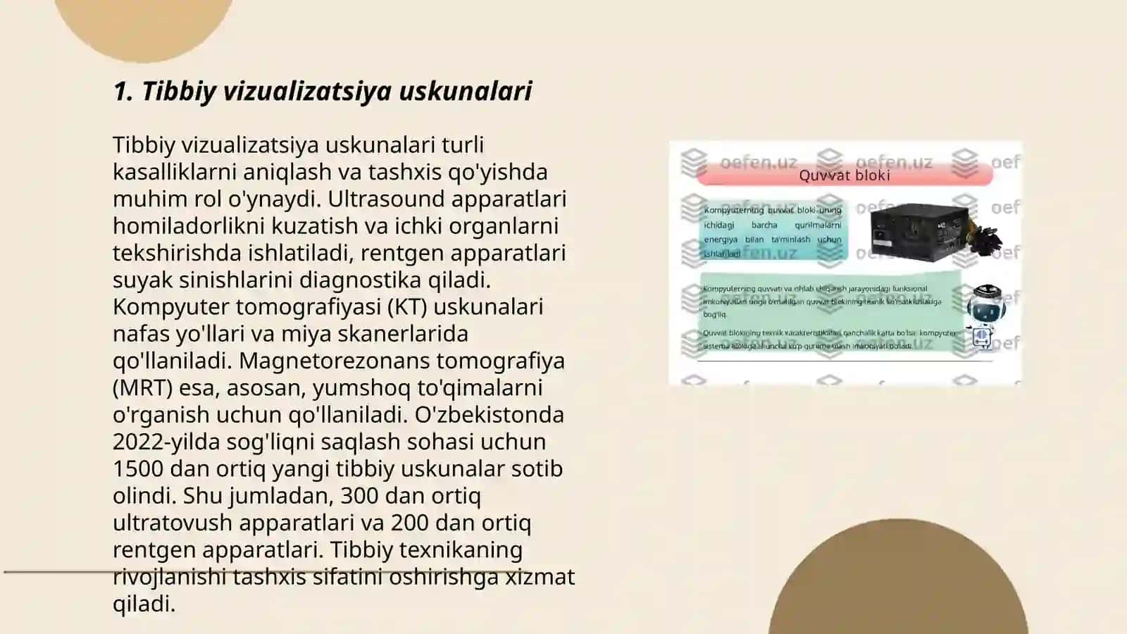 Tibbiy ta‘limda va tibbiyotda kompyuterning qo‘shimcha qurilmalarining qo‘llanilishi va tabbiq etilishi 3