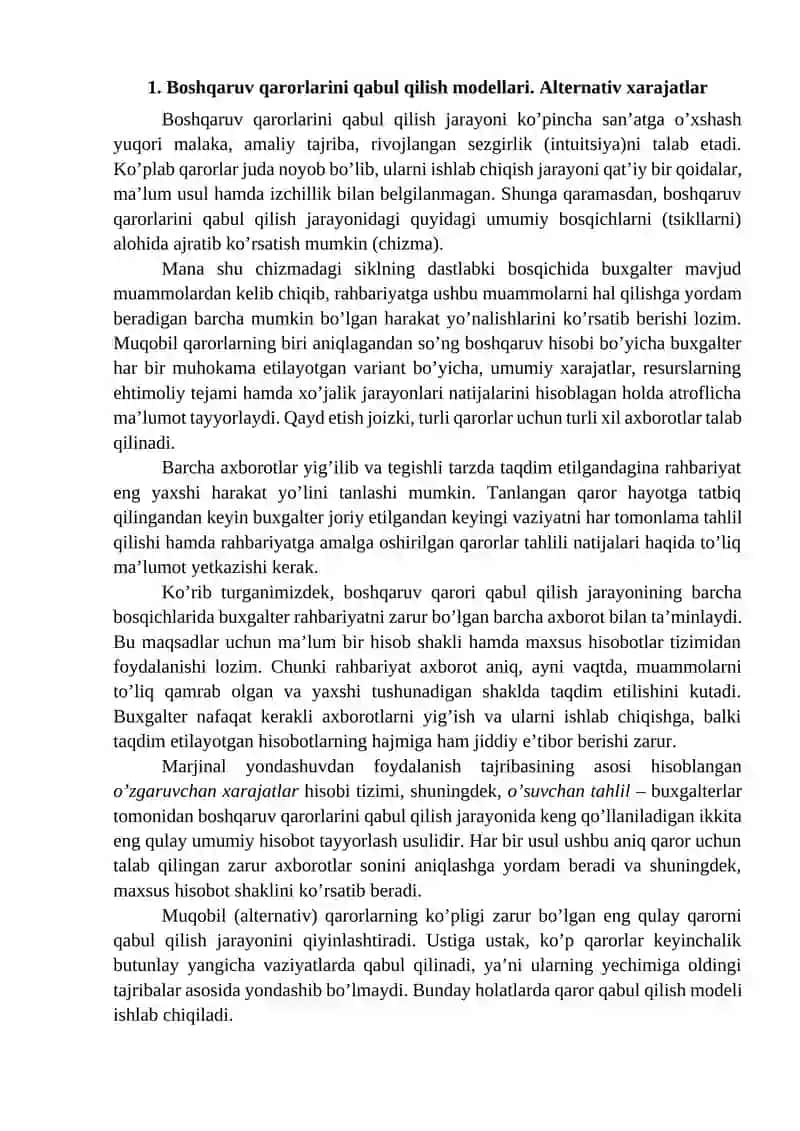 Boshqarish usullari. Boshqaruv qarorlarini qabul qilish 3