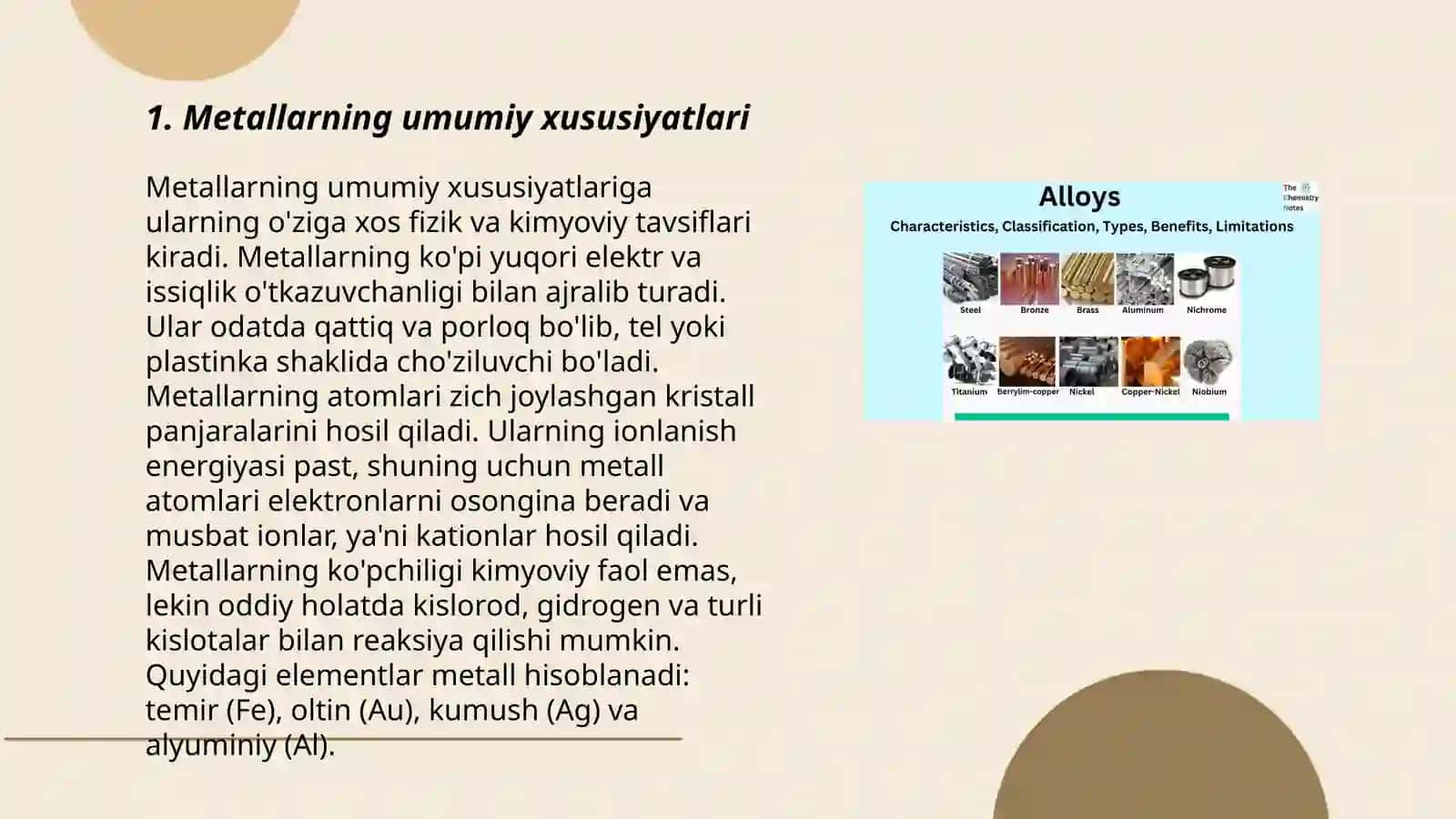 Metallarning umumiy xususiyatlari 3