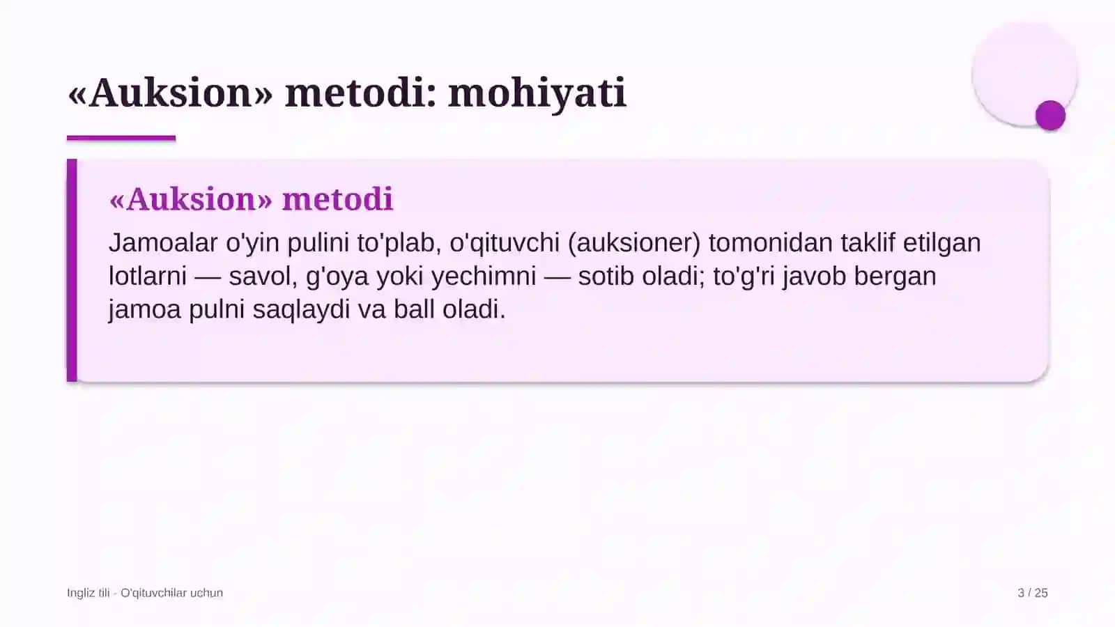 ingliz tili darslarida auksion metodidan foydalanish 3776 3