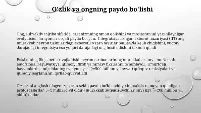Psixkaning filogenetik taraqqiyoti 3