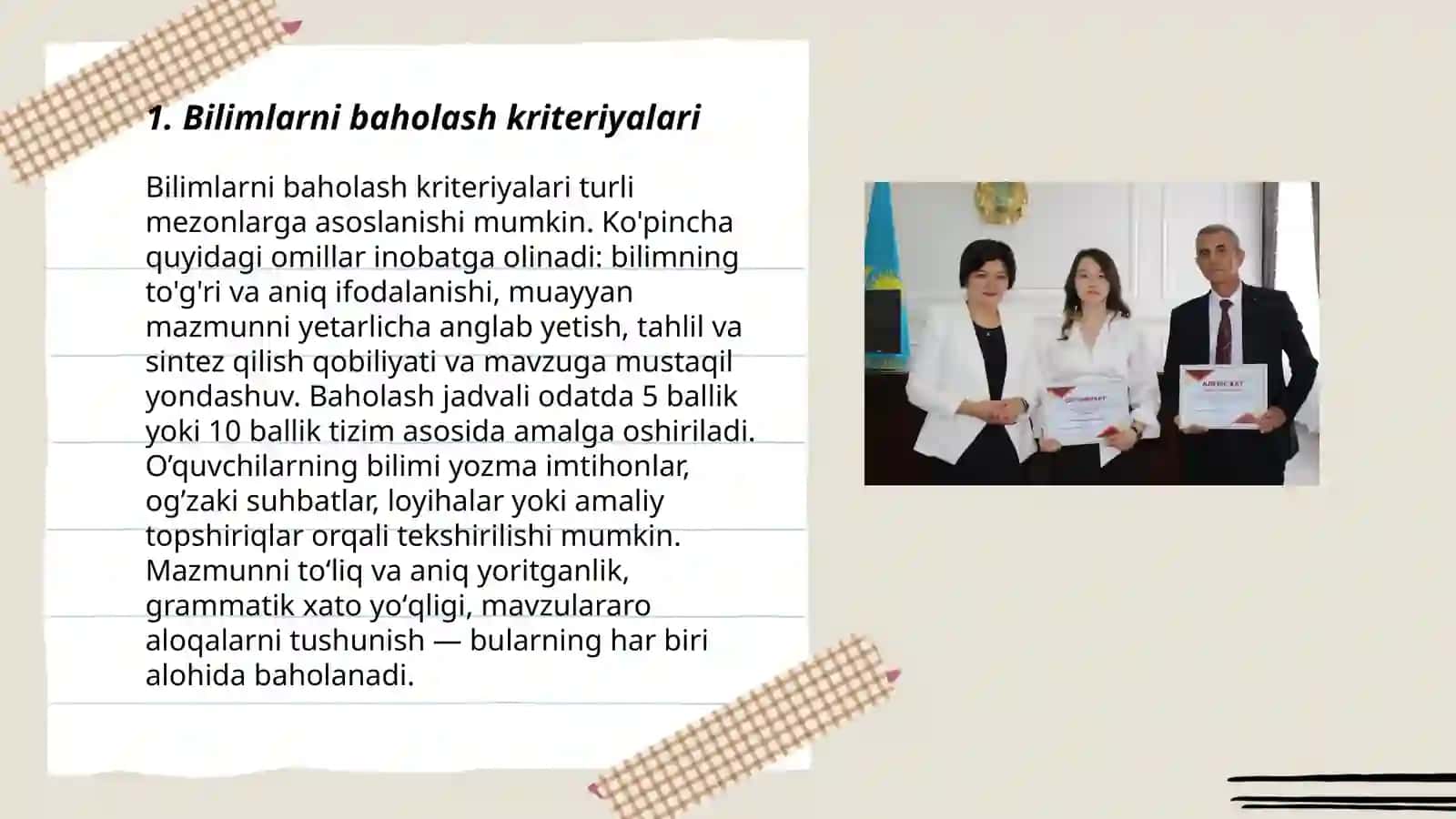 Oʻquvchilarning bilim koʻnikma va malakalarini nazorat qilish turli shakli va metodlari 3