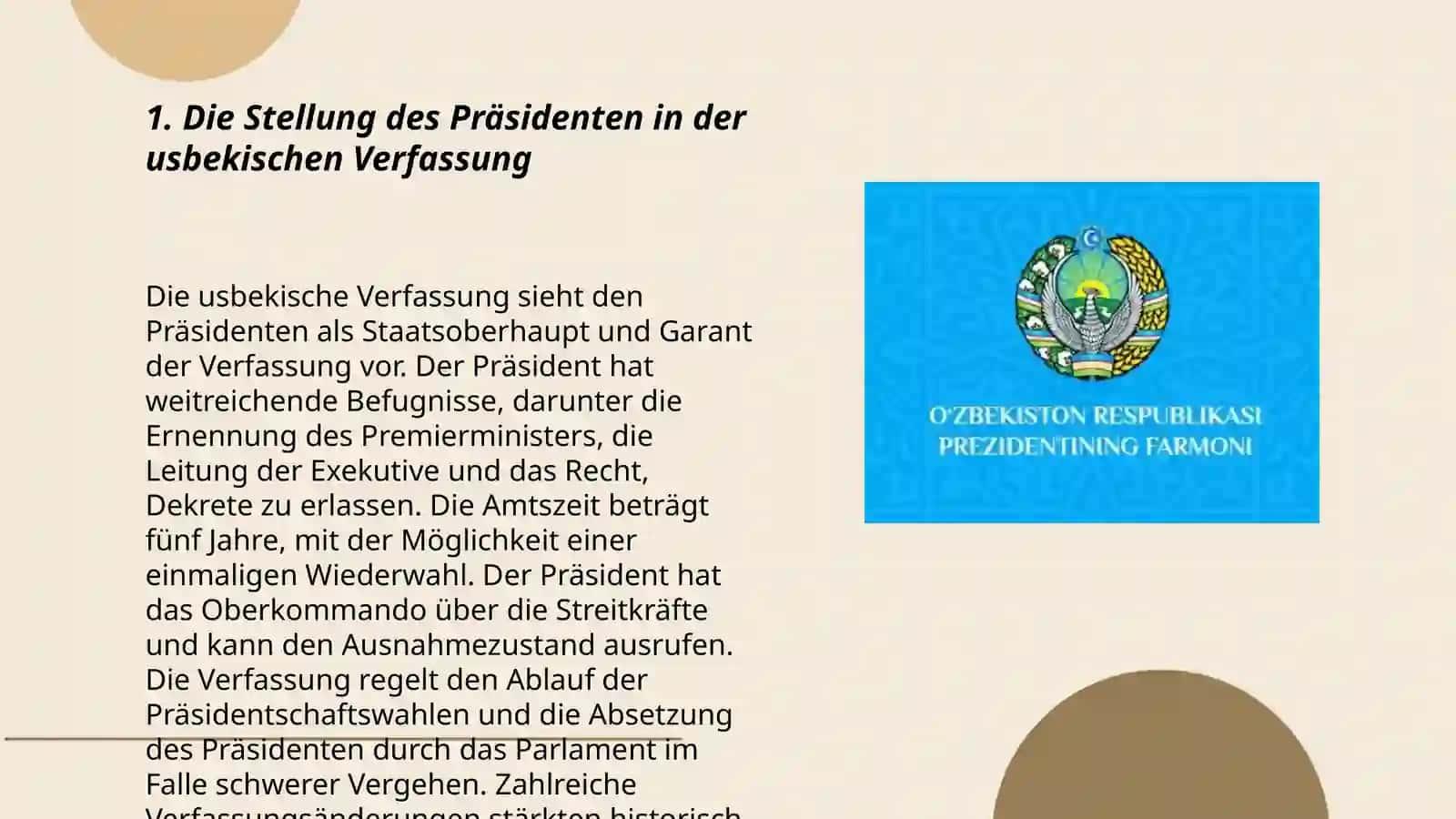 Oʻzbekiston Respublikasi Prezidentining konstitutsiyaviy huquqiy maqomi 3