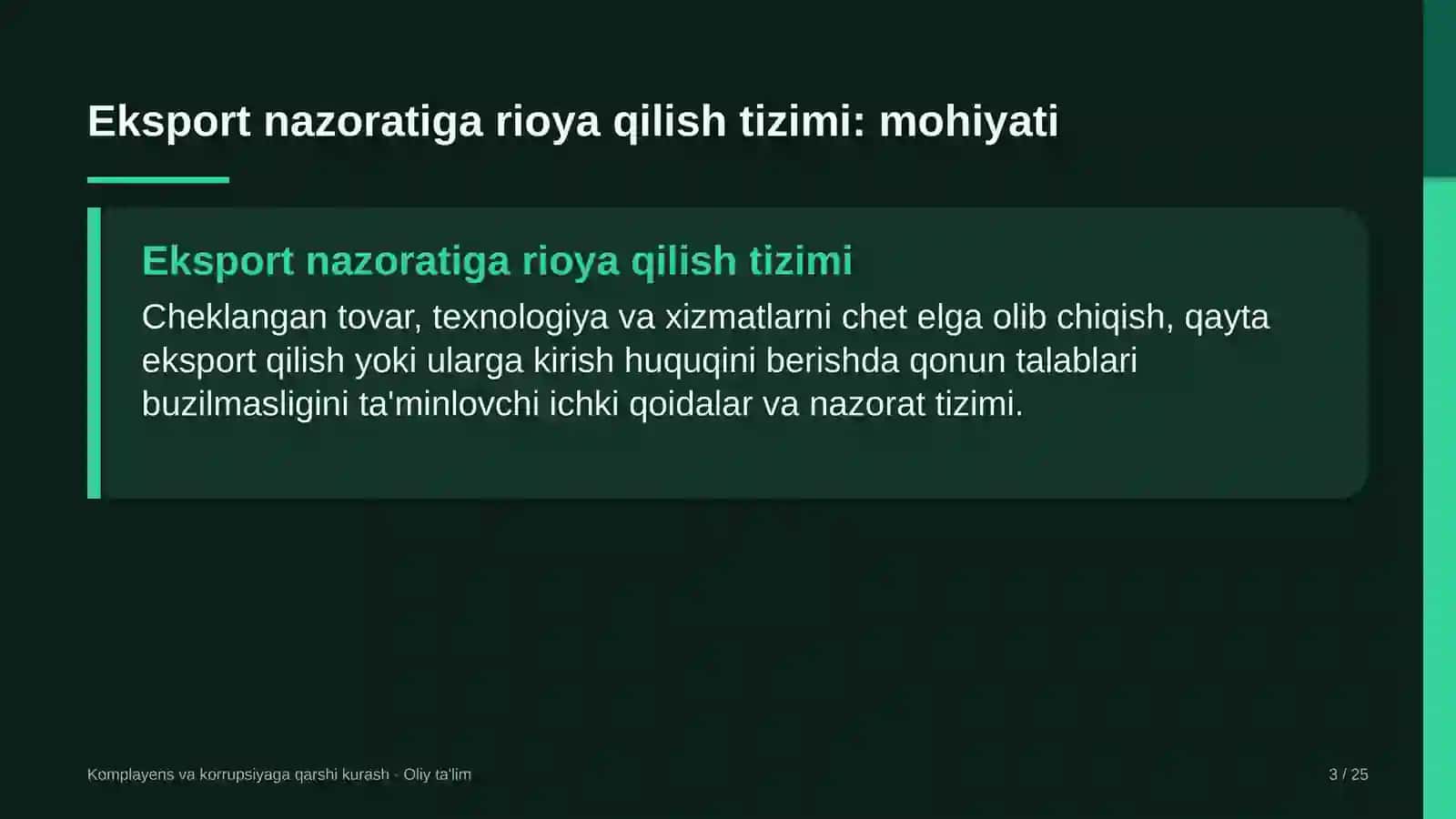 neft bazalarida eksport nazoratiga rioya qilish tizimi 4599 3