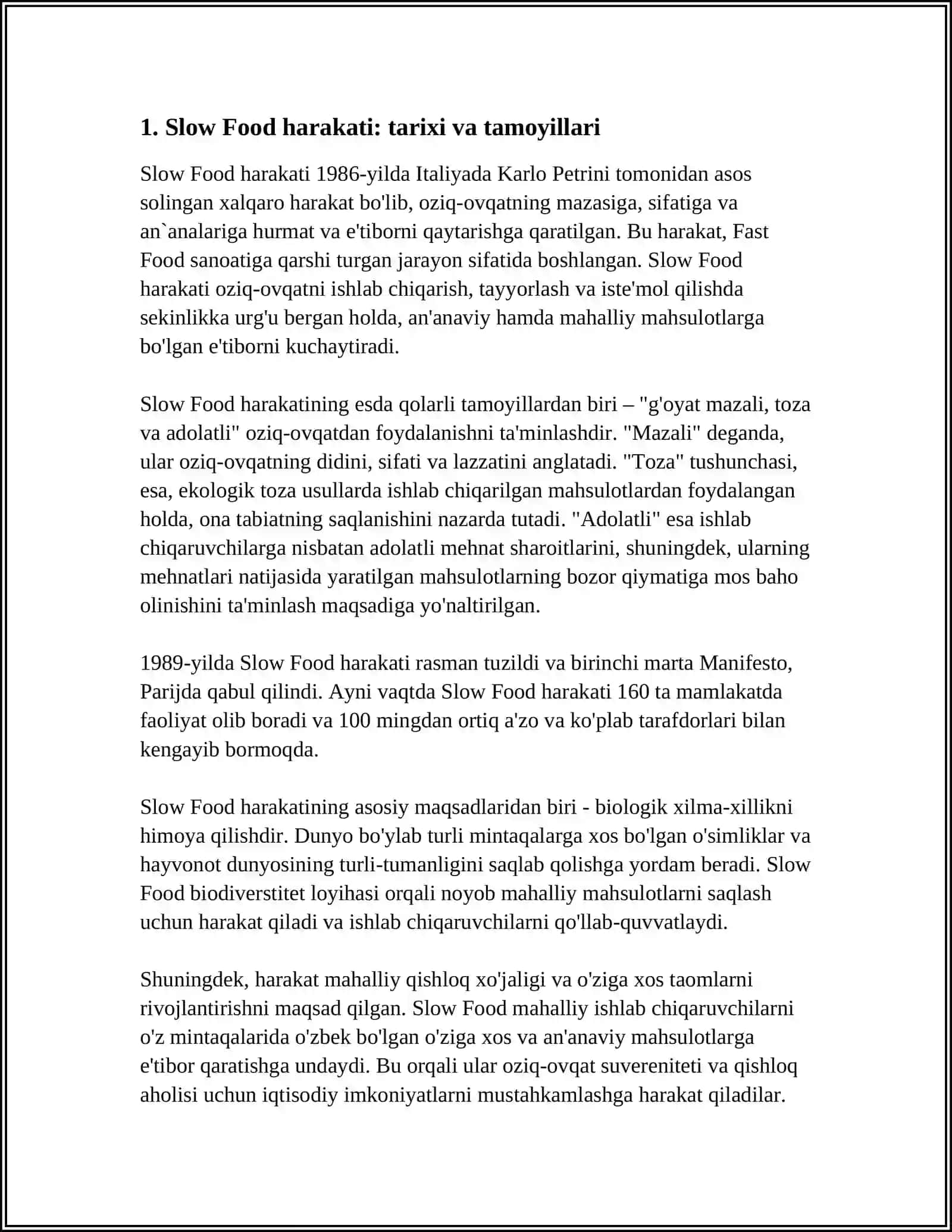 SLOW FOOD 3