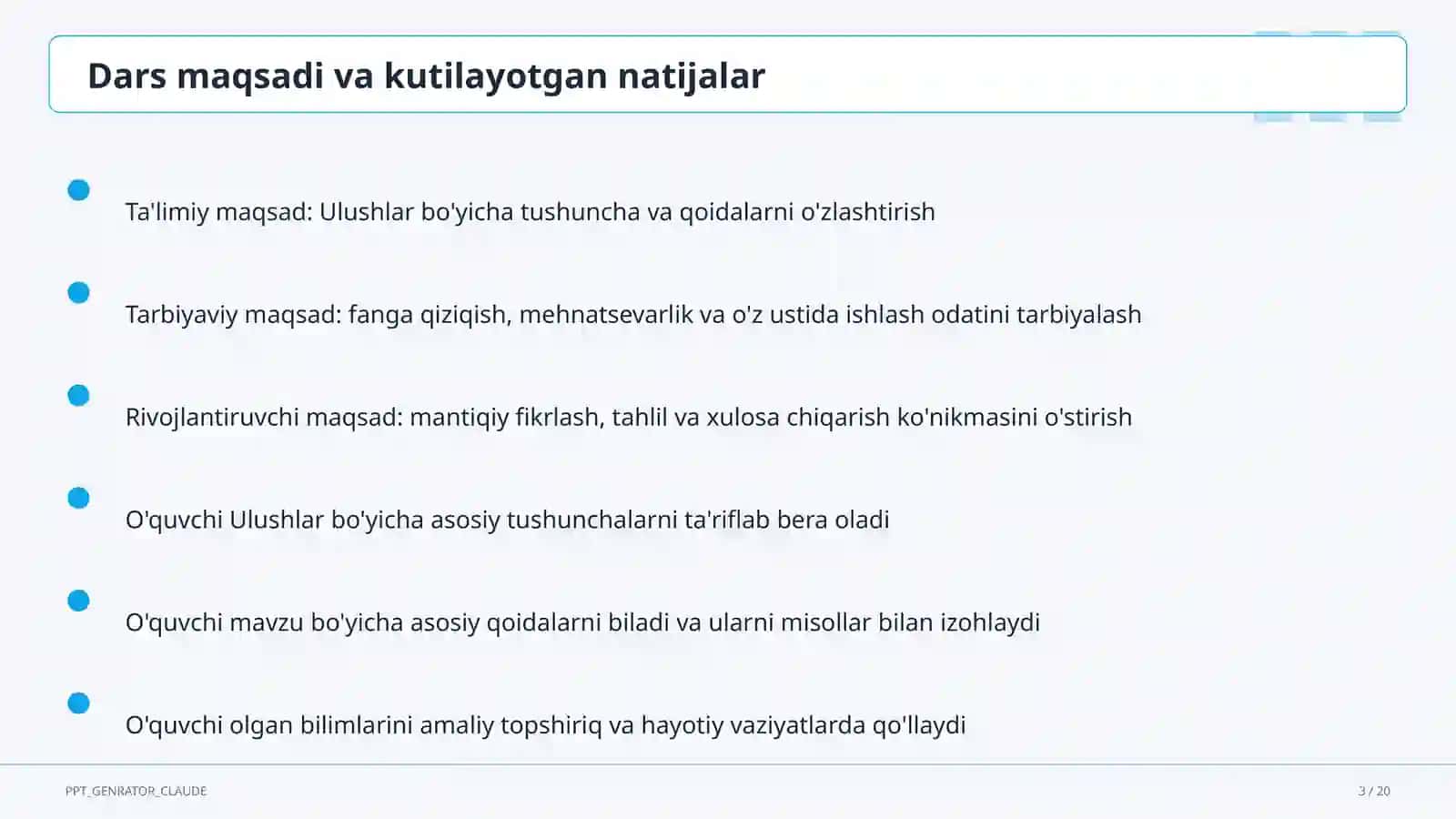 Ulushlar (3-sinf) 3