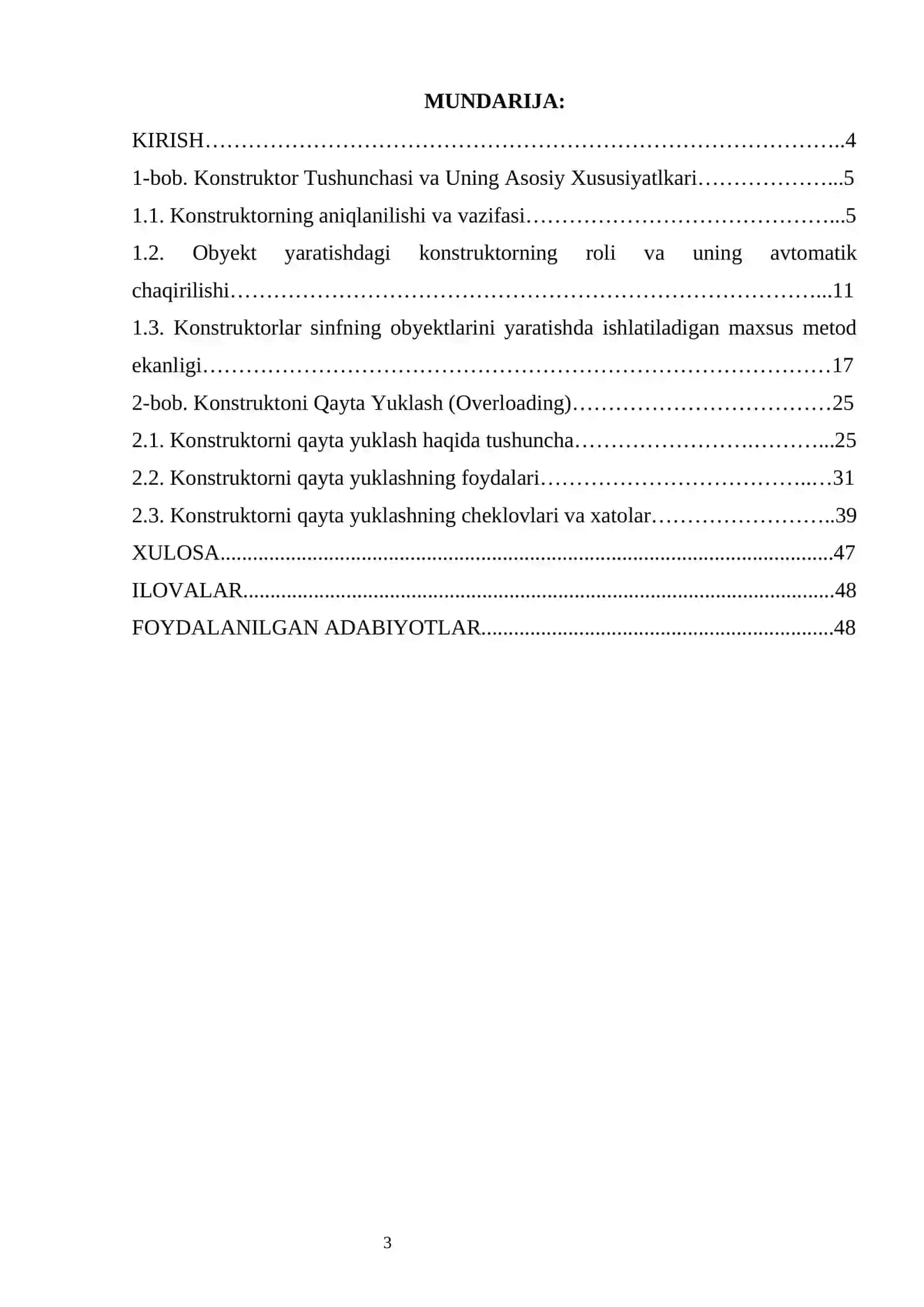 Sinfdagi konstruktor tushunchasi, konstruktorni qayta yuklash 3