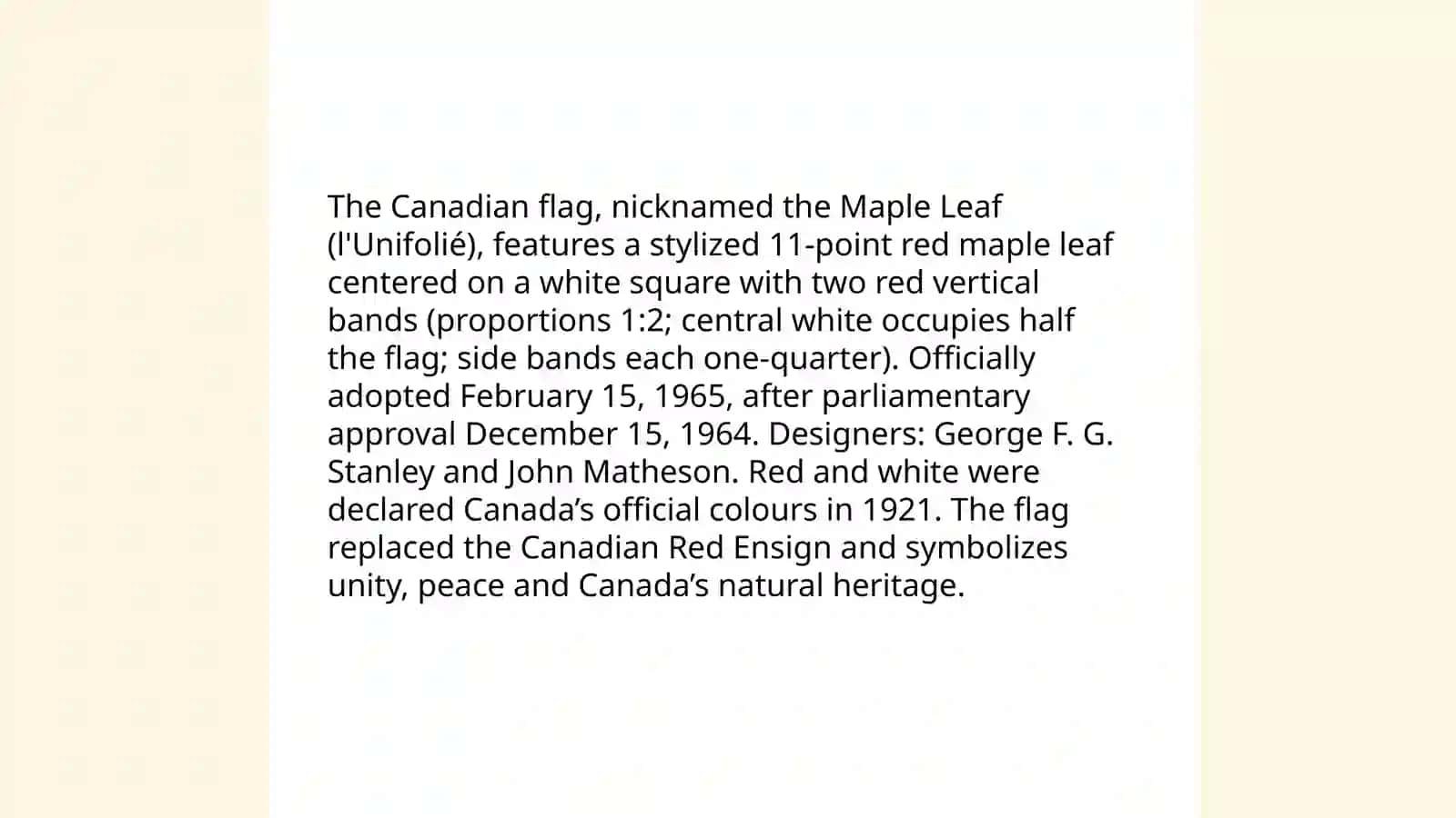 National identities ,national symbols, history and outstanding dates , political system elections , holidays , customs and traditionals of Canada 3