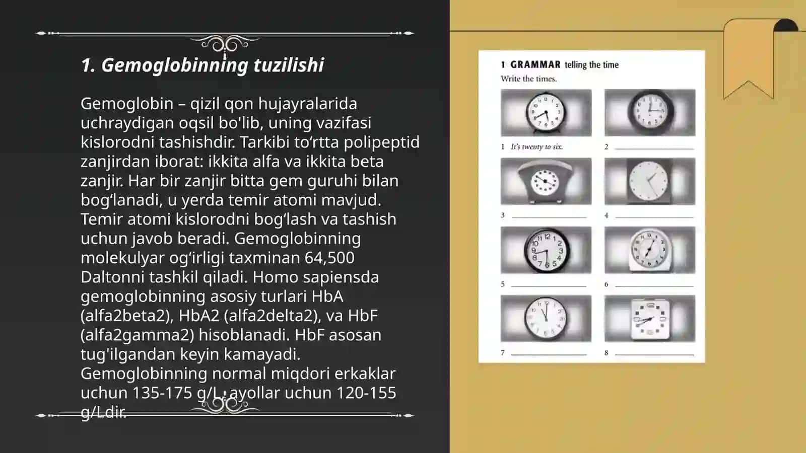 Gemoglobin va uning turlari. Leykositlar 3